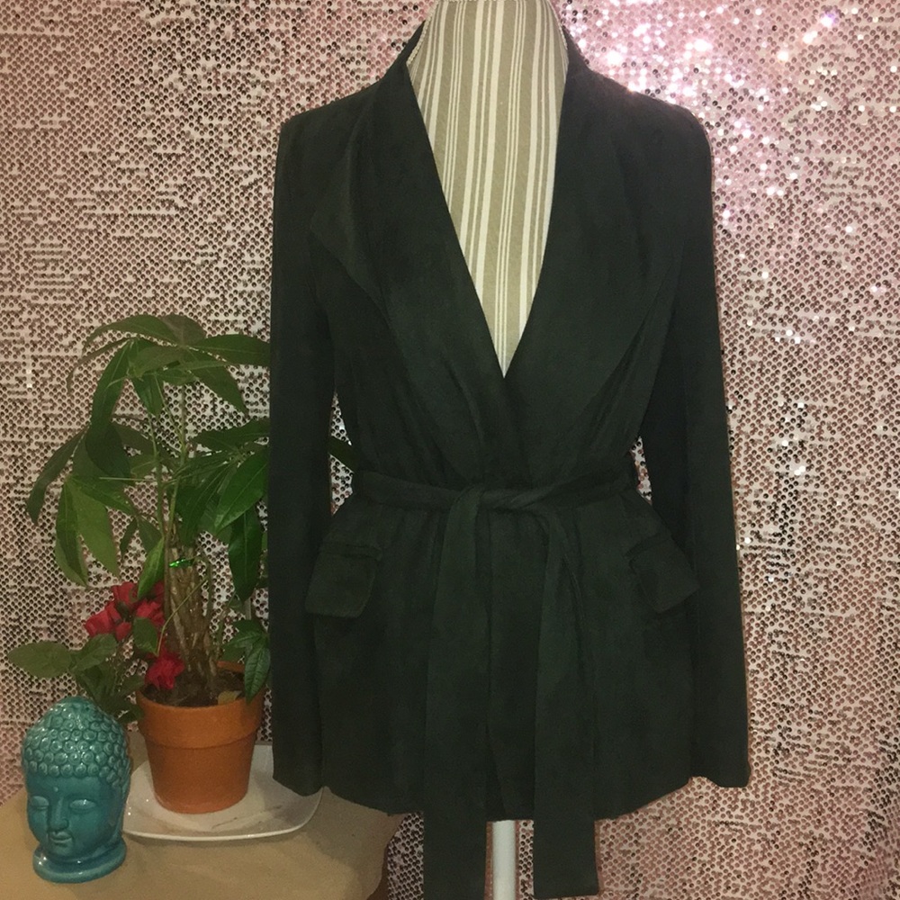 Green suede blazer